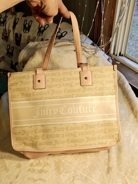 Juicy Couture Fashionista Large Pink Logo Tote Bag EUC
